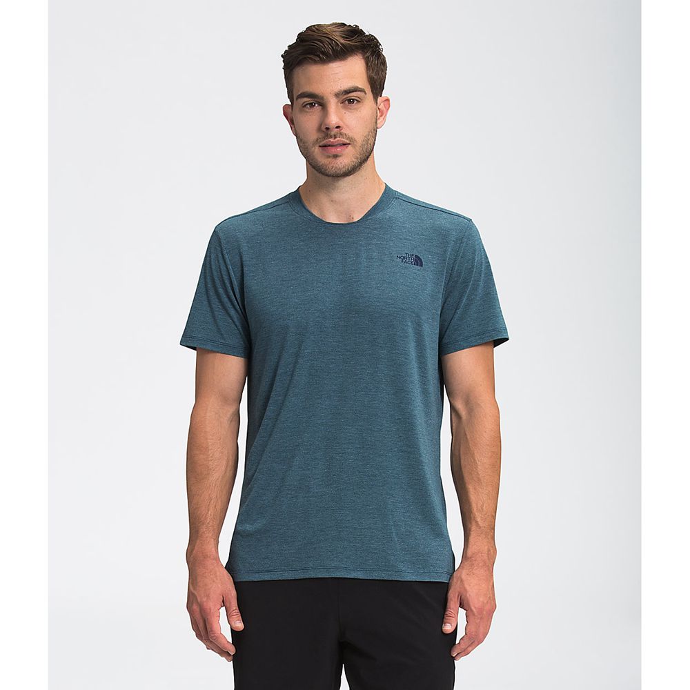 The North Face T-Shirts Mens Australia - The North Face Wander Short Sleeve Blue Flashdry (XTV-82701